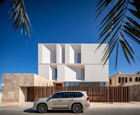 Gallery of Reborn House / Alhumaidhi Architects - 2 Arch House, Minimal Architecture, Stone Cladding, Paul George, Minimalist Architecture, House Elevation, Facade Architecture, City Design, Facade Design