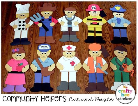 Community Helper Set 1 Community Helper Craft, Community Helpers Crafts, Community Helpers Unit, Community Helpers Theme, Community Helpers Preschool, Community Workers, People Who Help Us, Counting Games, Education Science