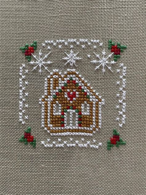 Cross Stitch Today | Working on my gingerbread house | Facebook Christmas House Cross Stitch, Gingerbread House Cross Stitch Pattern, Gingerbread Cross Stitch Pattern, Cross Stitch Gingerbread House, Cross Stitch Gift Ideas, Gingerbread Man Cross Stitch, Gingerbread House Cross Stitch, Gingerbread Cross Stitch, Cross Stitch Gifts Ideas