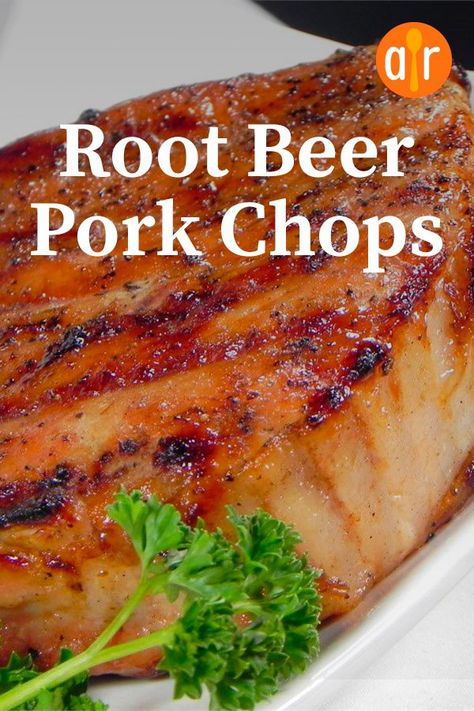 Root Beer Pork, Glazed Pork Chops, Grilled Food, Outdoor Grilling, Pork Ham, Pork Dinner, Marinade Recipes, Chops Recipe, Beer Recipes