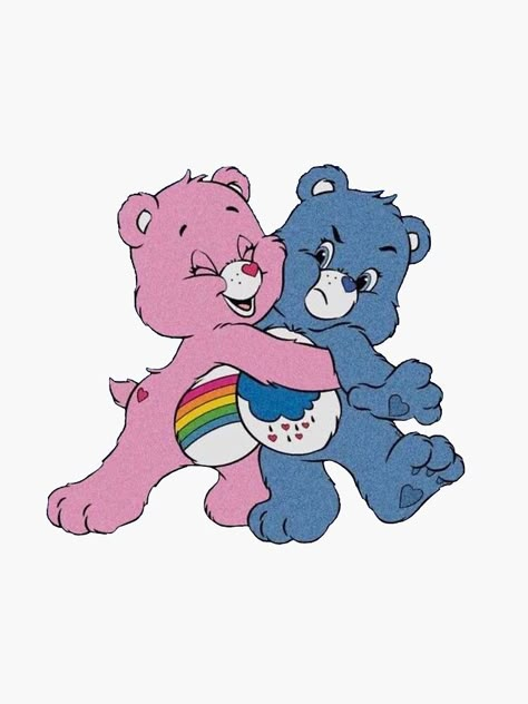 "Care Bears " Sticker for Sale by OnlyAngel17 Care Bears Valentines Day, Care Bears Hugging, Care Bears Icons, We Care Bears, Care Bears Art, Care Bear Stickers, Friendship Cartoon, Couples Caring, Care Bears Vintage