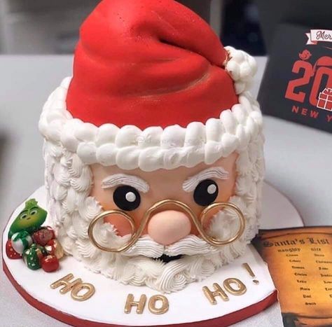 Santa Cake, Christmas Themed Cake, Christmas Cake Designs, Xmas Cake, Winter Cake, Christmas Menu, Theme Cake, Christmas Goodies, Cake Tutorial