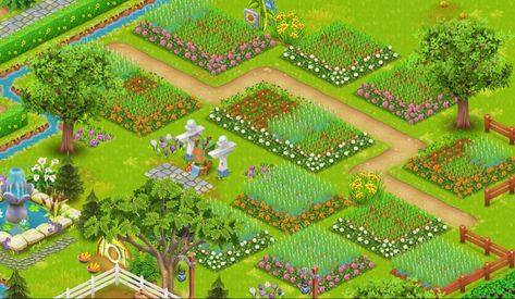 Hayday Crop Layout, Hayday Aesthetic, Hayday Layout, Hayday Farm Design, Modern Decals, Farm Day, Farm Layout, Farm Games, Driveway Design