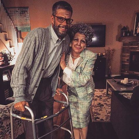 Old Couple Halloween Couple Costume Idea Elderly Couple Costume, Old Couple Costume Ideas, Old People Costume Couple, Old Costume Ideas, Old Couple Halloween Costume, Old Couple Costume, Old People Halloween Costumes, Old Person Costume, Old Lady Costume For Women