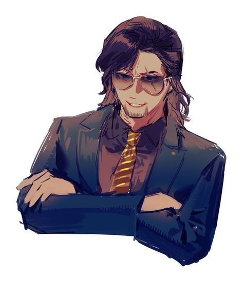 Lawyer Character Design, Mob Boss Character Design, Modern Male Character Art, Modern Vampire Character Design, Male Character Art Modern, Reiji Ishioda, Older Anime Man, Mafia Character Design, Cyberpunk Character Art