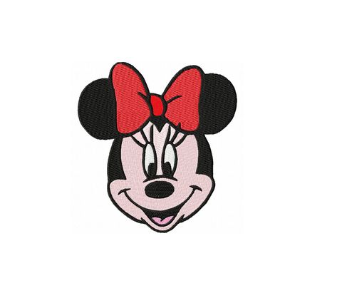 Head Minnie Mouse Embroidery Design Minnie Embroidery, Mouse Applique, Mouse Embroidery, Minnie Mouse Head, Face Embroidery, Applique Designs, Embroidery Design, Design Details, Minnie Mouse