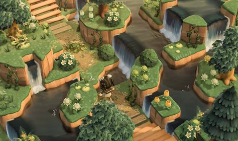 Animal Crossing Sunken Path, Sunken Pathway Acnh, Acnh Sunken Path, Acnh Castlecore, Fantasy Backgrounds, Cozy Gaming, Gaming Stuff, Fantasy Background, Garden Inspired