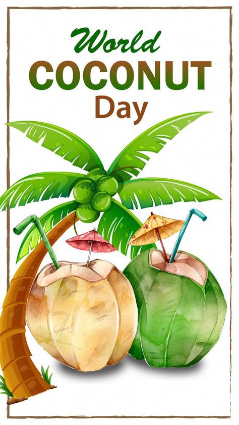 #MyHealthNutrition Coconut Day Poster, Coconut Shop Design, World Coconut Day, Coconut Vector, Coconut Drink, Project Cover Page, School Kids Crafts, Coconut Candy, Coconut Benefits