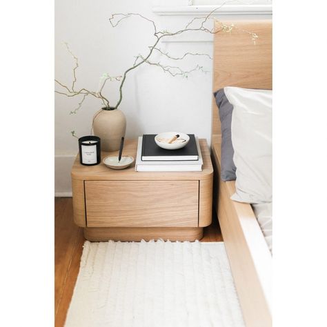 Round Off Nightstand | Products | MOE'S Wholesale White Oak Nightstand, Night Stand Light, Round Nightstand, Small Nightstand, Nightstand Light, Oak Nightstand, Drawer Glides, Round Off, Table Cafe