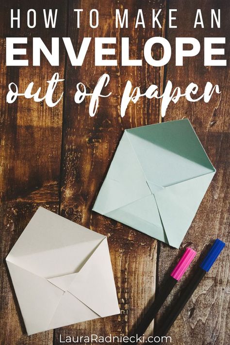 Learn how to make an envelope out of paper with this easy diy paper envelope step-by-step tutorial with photos. The days of handwritten letters in the mail might be fading, but in areas like gift… How To Make Envelope Out Of Paper, How To Make Envelopes Out Of Paper Easy, How To Do An Envelope, How To Make An Envelope Out Of Paper, An Envelope Out Of Paper, Envelope Out Of Paper, Making Envelopes, Homemade Envelopes, Make An Envelope