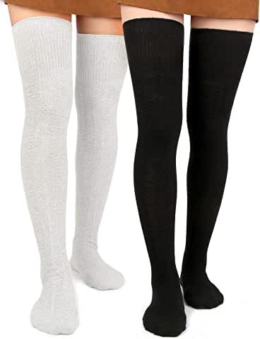 Amazon.com: over the knee socks - International Shipping Eligible White Thigh High Socks, Thigh High Sock Boots, Hair Color White, White Thigh Highs, Green Hair Color, Womens Knee High Socks, Thigh Socks, Pole Dance Moves, Slouch Socks