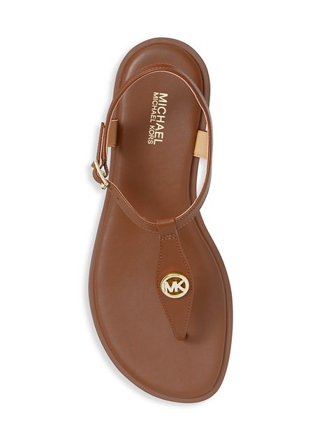 Buy MICHAEL Michael Kors Mallory Leather Thong Sandals up to 70% Off | Saks Fifth Avenue Michael Kors Flats, Michael Kors Sandals, Leather Thong Sandals, Leather Slippers, Discount Card, Detail Shop, Promotional Gifts, Thong Sandals, Designer Collection