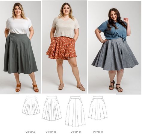 Same Pattern, Different Bodies: Tania "Curve" Culottes Skirt Sewing Pattern Free, Plus Size Culottes, Culottes Pattern, Skirt Pattern Free, Plus Size Sewing Patterns, Plus Size Skirt, Plus Size Sewing, Skirt Tutorial, Dress Making Patterns