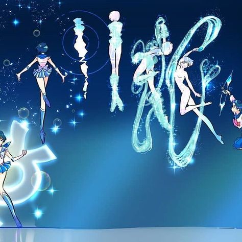 Sailor Mercury Transformation, Sailor Mercury, Sailor Jupiter, Sailor Venus, Painting Of Girl, Sailor Moon Crystal, Female Character Design, Magical Girl, Girl Power