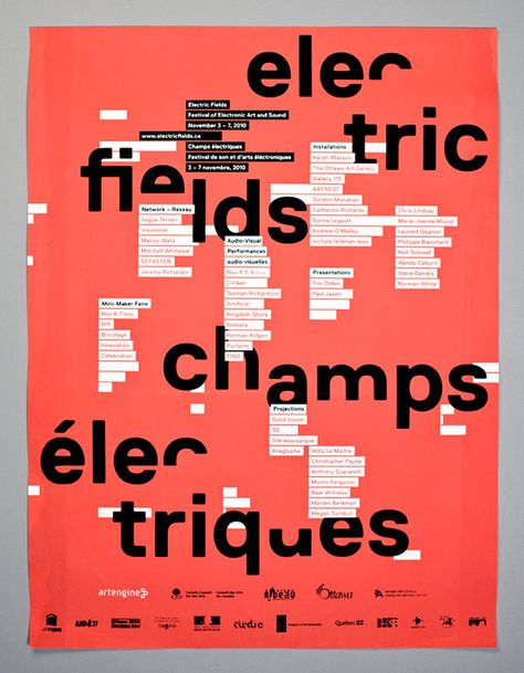 Electric Fields Typographic Layout, Typo Poster, Graphic Design Images, Electric Field, Typography Layout, Typographic Poster, Type Posters, Poster Layout, Graphic Design Layouts