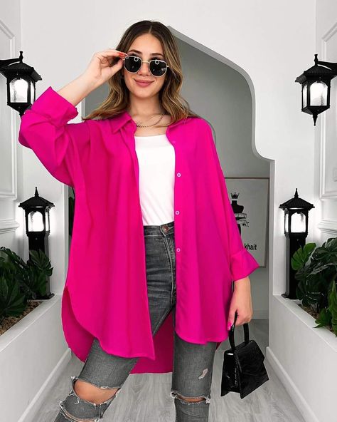 Fuschia Shirt Outfit, Clothes For Women In 30's, Outfit Rosa, Iranian Women Fashion, Iranian Women, Casual Day Outfits, Pink Vibes, Digital Art Girl, Day Outfits