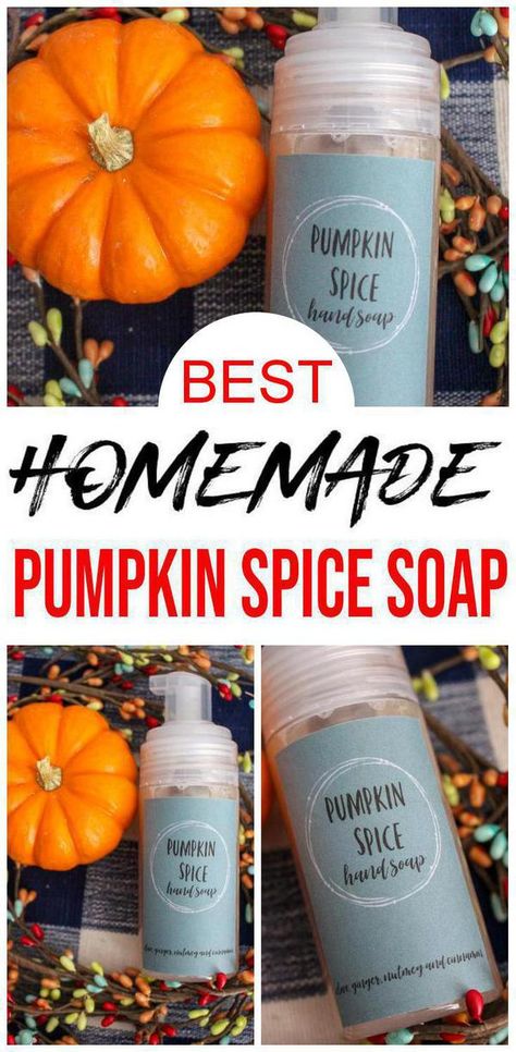 Check out this pumpkin spice soap. DIY foaming hand soap you are going to love. Make this Fall soap that is simple & quick. Making soap is fun & cheap. Make budget friendly pumpkin spice foaming hand soap. Homemade soap that is inexpensive & smells amazing. Make handmade foaming soap for yourself, give as gifts or sell w/ FREE printable. This is the perfect DIY Fall craft project for DIY pump soap. Make for Halloween or Thanksgiving. Easy pumpkin spice soap recipe kids & adults love. Thanksgiving Soap Ideas, Diy Fall Foaming Hand Soap, Diy All Natural Liquid Hand Soap, Pumpkin Pie Soap Recipe, Liquid Hand Soap Recipe, Homemade Foaming Soap, Melt And Pour Pumpkin Soap, Homemade Foaming Hand Soap, Hand Soap Recipe