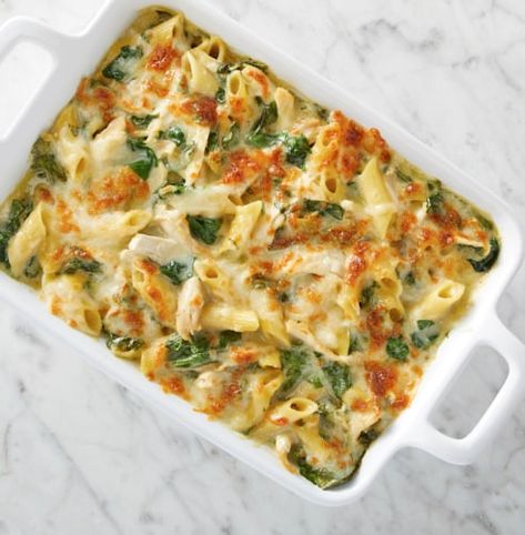 I’m checking out a delicious recipe for Chicken and Spinach Alfredo Casserole Recipe from Kroger! Spinach Rigatoni Bake, Spinach Rigatoni, Rigatoni Bake, Christmas Eve Dinner Ideas, Alfredo Casserole, Alfredo Chicken, Spinach Alfredo, Chicken Florentine, Pasta Cremosa