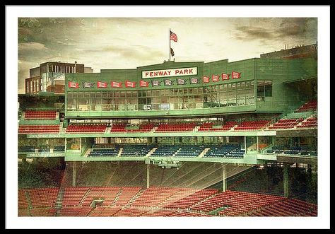 Red Sox Framed Print featuring the photograph Vintage Fenway Park - Boston by Joann Vitali Fenway Park Boston, New York Canvas, Man Cave Art, Nyc Art, Fenway Park, Poster Room, Park Art, Park Homes, Green Art