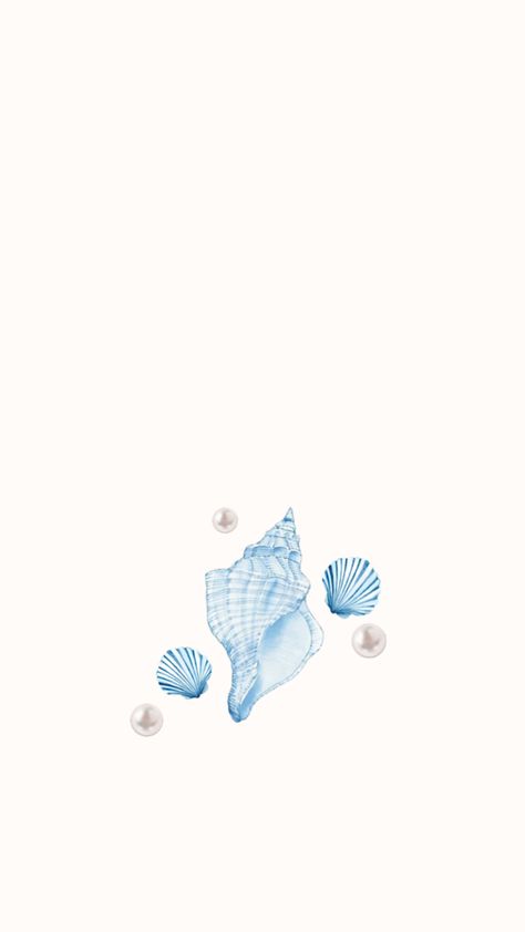 Shell Wallpaper, Beachy Wallpapers, Iphone Wallpaper Preppy, Coastal Wallpaper, Cute Summer Wallpapers, Collage Book, Blue Shell, Iphone Wallpaper Pattern, Iphone Homescreen Wallpaper