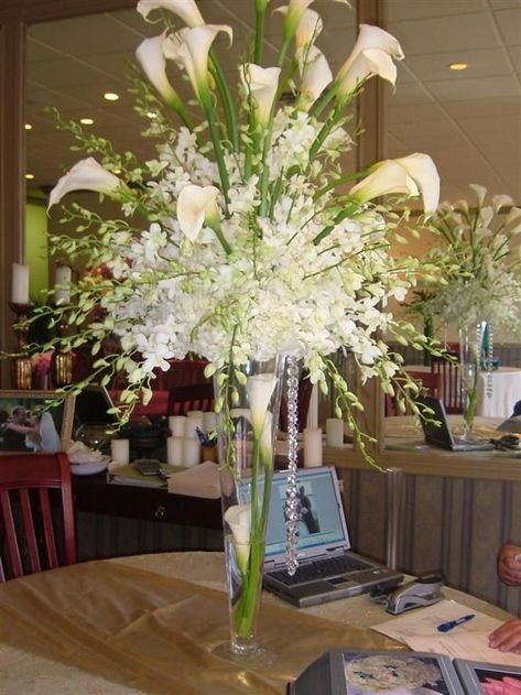 Wedding Reception Entrance, Hydrangea Flower Arrangements, Blue Wedding Centerpieces, Navy Wedding Flowers, Wedding Flowers Hydrangea, Blue Centerpieces, Orchid Centerpieces, Table Flower Arrangements, Tall Wedding Centerpieces