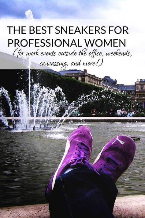 What ARE the best comfortable, casual, professional shoes to wear if you're on your feet all day doing something career-related like canvassing? A reader who was running for judge wrote in for advice... Outfit With Running Shoes, Shoes Professional, Women Lawyer, Running Shoes Women, Work Shoes Women, Casual Professional, Work Sneakers, Professional Shoes, Cross Training Shoes