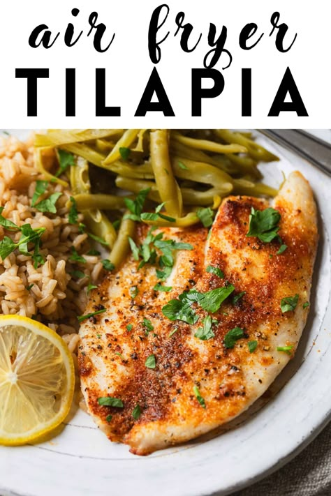 This frozen tilapia air fryer recipe is your answer to a healthy meal on busy weeknights. With a simple seasoning mix and a few minutes, you'll be serving up a delicious meal the whole family will love. Frozen Talipia Recipes Airfryer, Air Fried Tilapia Recipes, Air Fryer Tilapia Recipes Healthy, Tilapia Recipes Air Fryer, Air Fry Tilapia, Frozen Tilapia Recipes, Tilapia Air Fryer Recipes, Tilapia Sides, Tilapia Air Fryer