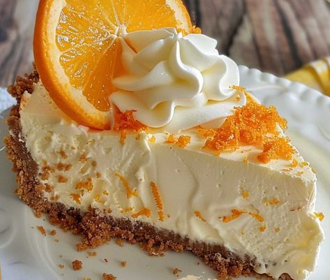 Orange Creamsicle Delight: No-Bake Cheesecake Orange Dreamsicle Dessert, Orange Dreamsicle Cheesecake, No Bake Orange Creamsicle Cheesecake, Easy No Bake Deserts, Orange Creamsicle Cheesecake Recipe, Orange Creamsicle Cheesecake, Refrigerator Desserts, Creamsicle Cheesecake, Apple Crisp Cheesecake