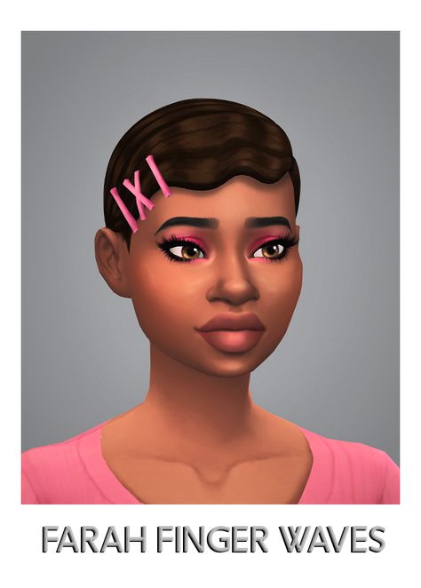 savvysweet: Farah Finger Waves This hair is... — Ridgeport's CC Finds. Sims 4 Hair Clips Cc, Sims 4 Cc Finger Waves, Sims 4 Cc Hair Finger Waves, Sims 4 Finger Waves, Sims 4 Fingerwaves, Sims 4 Hair Clips, Sims 4 Cc Black Male Hair Waves, Maxis Match Black Hair, Sims 4 Black Hair Maxis Match