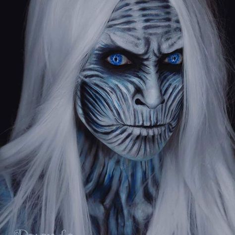 #mehronaustralia @duenderfs  #Repost @duenderfs with @get_repost  MUA | "White Walker"  from @gameofthrones. Contact Lenses "White Walker" by @uniqso . I Used Mehron Paradise  @mehronmakeup ------ #makeup #mua #makeupartist #gameofthrones #whitewalker  #winteriscoming #whitewalker #evil #got #mehronmakeup #instamakeup  #dead #horrifying #movies #inspo #portrait #photography #hboseries Evil Witch Makeup, White Walker Makeup, White Walker Costume, Witch Face Paint, Halloweenský Makeup, Witch Makeup, Cute Halloween Makeup, Special Fx Makeup, Scary Makeup