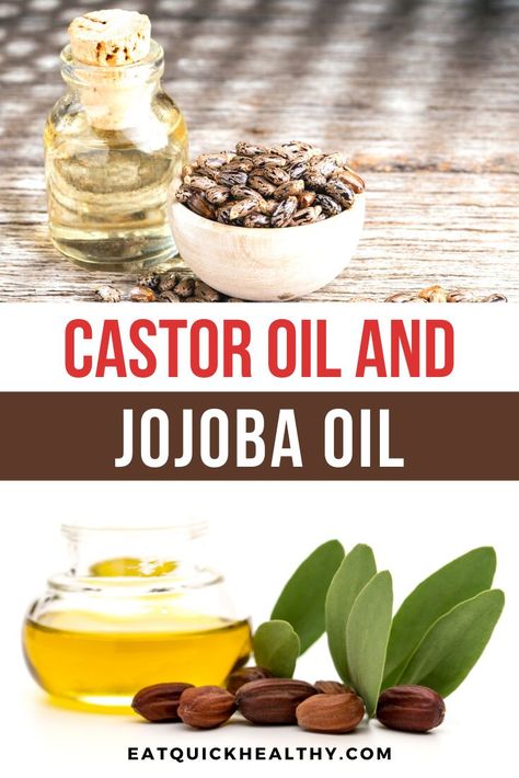 Castor Oil Vs Jojoba Oil: Which Is Best And When Castor Oil Jojoba Oil Frankincense, Jojoba Oil Benefits Hair, Jojoba Oil For Hair, Castor Oil For Acne, Jojoba Oil Skin, Benefits Of Castor Oil, Castrol Oil, Grow Natural Hair Faster, Jamaican Castor Oil