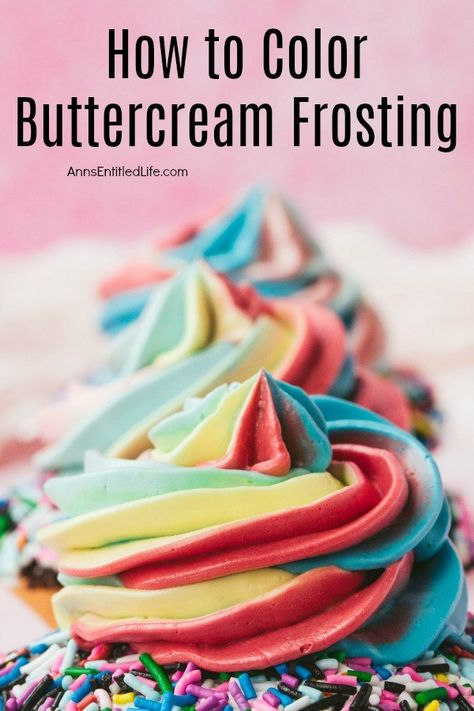 How to Color Buttercream Frosting. If you need some tips on how to color buttercream, you have come to the right place. You can learn how to take a classic buttercream recipe and turn it into the perfect color for your dessert creations. You will even find tips for coloring other frosting types as well. How To Dye Frosting, Best Food Coloring For Buttercream, How To Color Frosting, Rainbow Buttercream Frosting, How To Color Buttercream Frosting, Coloring Buttercream Frosting, Buttercream Flavors Recipes, How To Make Butter Cream Frosting, Flavored Buttercream Frosting Recipe