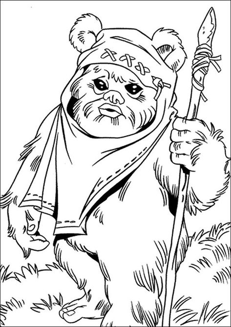 ewoks coloring page Star Wars Coloring Sheet, Star Wars Coloring Pages, Ewoks Star Wars, Star Wars Coloring Book, Star Wars Coloring, Star Wars Printables, Star Wars Colors, Star Coloring Pages, Star Wars Character