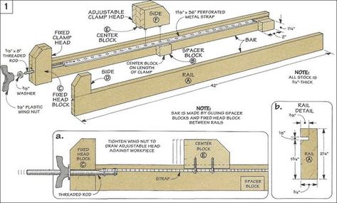 World Of Wood: Shop-Build Clamps Woodwork Shop, Woodworking Basics, Intarsia Woodworking, Woodworking Clamps, Woodworking Box, Woodworking Workbench, Woodworking Table, Woodworking Hand Tools, Wood Working Gifts