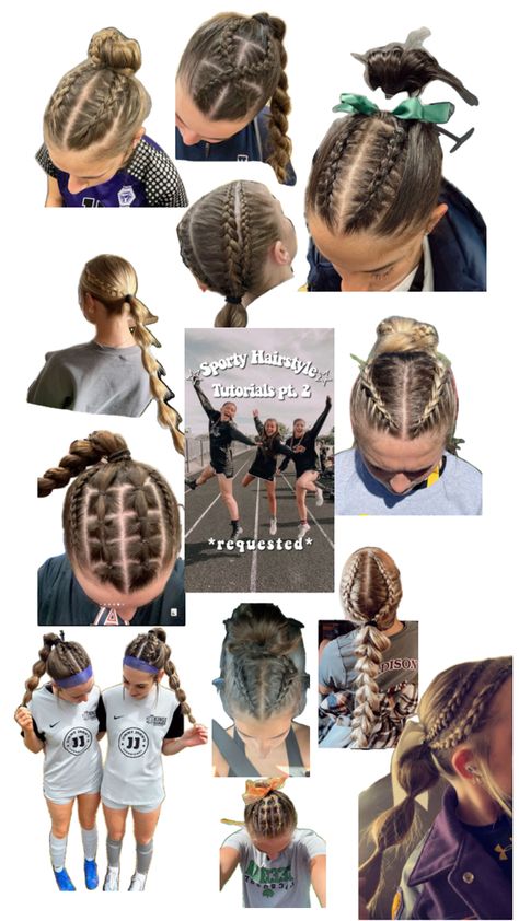 Hairstyles Cute Flag Football Hairstyles, Pre Wrap Soccer Hairstyles, V Ball Hairstyles, Short Hair Soccer Hairstyles, Cute Hairstyles For Basketball, Soccer Hairstyles For Curly Hair, Soccer Hair Styles, Hair Styles For Sports, Cute Hairstyles For Sports