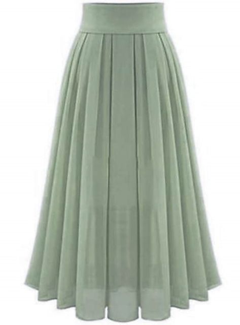 Pleated Chiffon Maxi Skirt, Cheap Maxi Skirts, Plain Skirt, 50th Clothing, Full Midi Skirt, Chiffon Maxi Skirt, Maxi Rok, Pleated Chiffon, Work Skirts