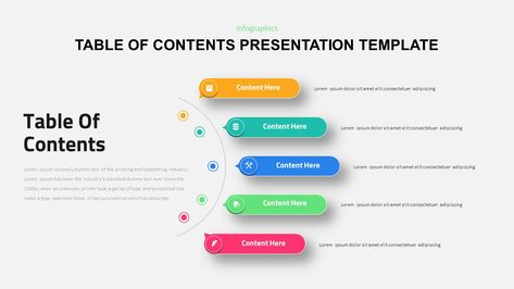 This table of contents template can be used to easily present content list with your audience. The post Table of Contents appeared first on SlideBazaar. Presentation Table Of Content Design, Table Of Content Layout Design, Powerpoint Table Of Contents, Table Of Contents Design, Table Of Contents Template, Media Pictures, Table Of Content, Interactive Table, Contents Layout