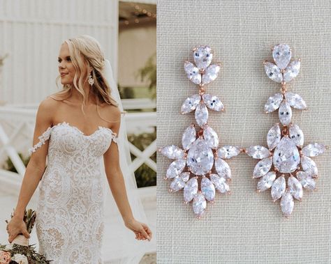 Long bridal earrings