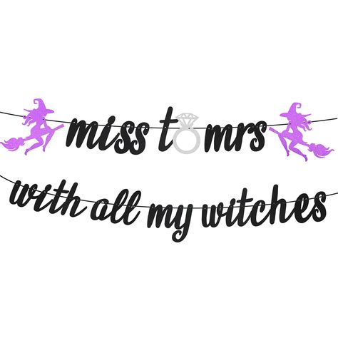 Halloween Bachelorette Party, Bachelorette Party Banners, Glitter Halloween, Miss To Mrs, Bachelorette Decorations, Engagement Party Decorations, Engagement Decorations, Bach Party, Bachelorette Party Decorations