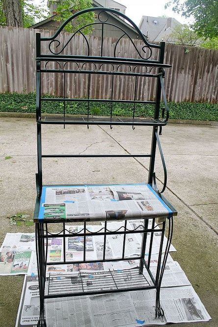 Bakers Rack Decorating, Outdoor Bakers Rack, Garage Storage Units, Courtyard Restaurant, Wonderland Garden, Kitchen Furniture Storage, Potting Table, Reclaimed Brick, Backyard Flowers