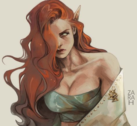 Red Hair Elf, Elven Woman, Elf Characters, Female Elf, Elf Art, Dnd Art, Modern Fantasy, Love Drawings, Dnd Characters