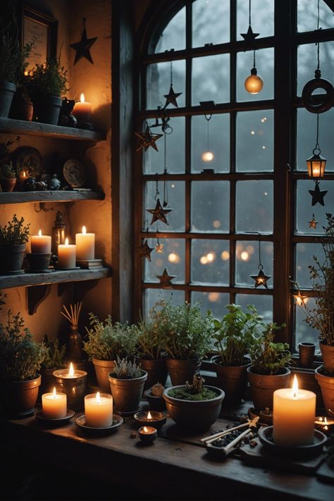 20 Stunning Witchy Garden Design Ideas – ToolzView Witchy Balcony Ideas, Cozy Witch Cottage, Witchy Woods Aesthetic, Witchy Sunroom, Witchy Woodland Aesthetic, Witches Den, Witchy Cottage Decor, Hedge Witch Home Decor, Witchy Christmas Aesthetic