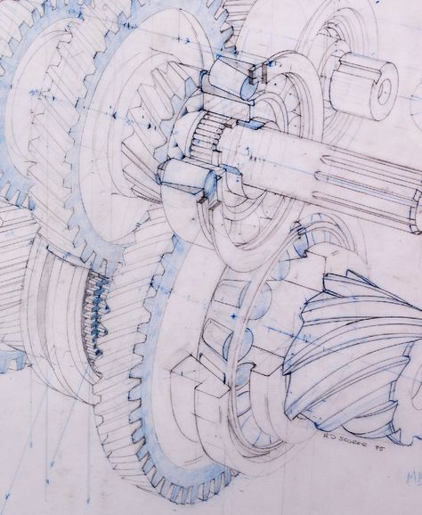 Engineering Art Drawing, Mechanical Style Art, Mechanical Art Drawing, Mechanical Illustration, Machinery Art, Mechanical Aesthetic, Mechanics Drawing, Cutaway Illustration, Chest Tattoo Ideas