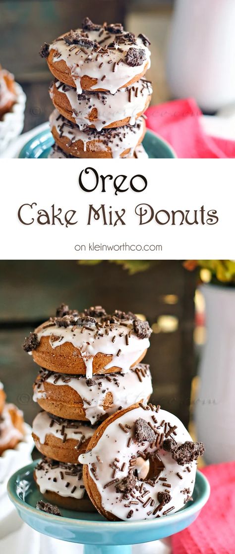 Cake Mix Donuts Recipe, Cake Mix Donuts, Donuts Cake, Homemade Donuts Recipe, Donuts Recipe, Mix Recipes, Homemade Donuts, Doughnut Recipe, Oreo Cake