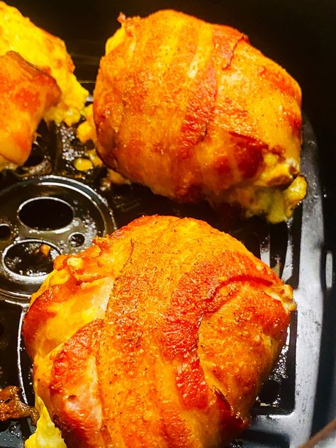 Air Fryer Jalapeno Popper Chicken Bombs - Cooks Well With Others Nashville Hot Chicken Bites, Chicken Wrapped In Bacon, Air Fryer Jalapeno, Bacon Wrapped Chicken Recipes, Popper Chicken, Jalapeno Popper Chicken, Nashville Hot Chicken, Wrapped In Bacon, Low Carb Recipe