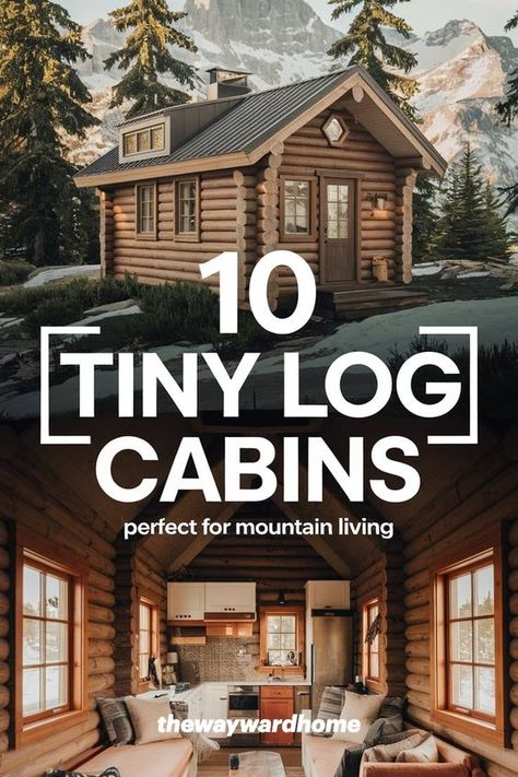 Step into mountain living with these 10 tiny log cabins! From rustic yet stylish log cabin interiors to functional tiny cabin plans, these designs are perfect for creating your cozy retreat. Get inspired for your tiny log cabin adventure! Tiny Cabin Plans, Log Cabin Interiors, Tiny Log Cabins, Tiny Log Cabin, Log Cabins For Sale, Log Cabin Interior, Cabin Interiors, Mountain Living, Tiny Cabin