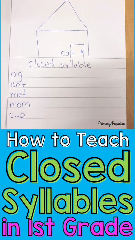 Teaching Syllables, Closed Syllables, Homeschool Education, 2nd Grade Reading, First Grade Classroom, Reading Intervention, Phonemic Awareness, Classroom Setup, English Grammar