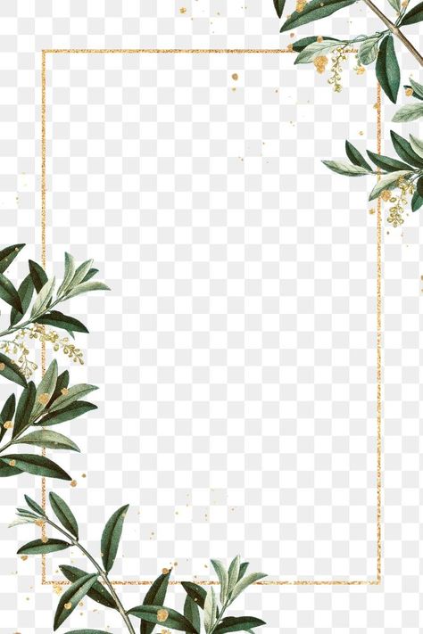 Olive Branch Border, Floral Border Design Frames, Card Border Design, Frame Design Png, Foliage Border, Border Design Png, Olive Wallpaper, Theme Bapteme, Wedding Background Wallpaper