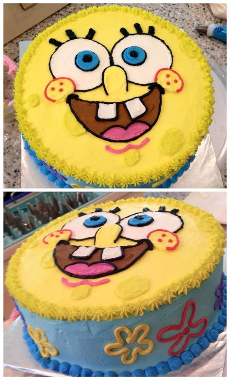 Spongebob Birthday Cakes Sponge Bob Cake Spongebobcake Nikijoycakes Buttercream Joy - entitlementtrap.com Spongebob Buttercream Cake, Sponge Bob Cakes, Sponge Bob Cake Ideas, Birthday Cake Spongebob, Sponge Bob Birthday Party Ideas, Spongebob Cake Ideas, Spongebob Birthday Cake, Rodjendanske Torte, Spongebob Cake