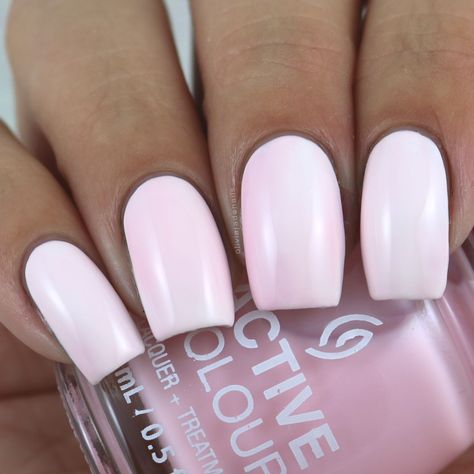 China Glaze Preserve In Pink (over white) swatched by Olivia Jade Nails Lightest Pink Nails, Cool Tone Pink Nails, Light Pastel Nails, Whitish Pink Nails, White Pink Nail Color, Pinkish White Nails, Bougie Nails, Toes Ideas, Lilac Nail Polish